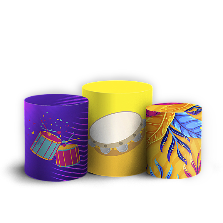 Capas Trio Cilindro Sublimado Vest Facil - Carnaval