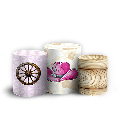 Capas Trio Cilindro Sublimado Vest Facil - Barbie Boiadeira