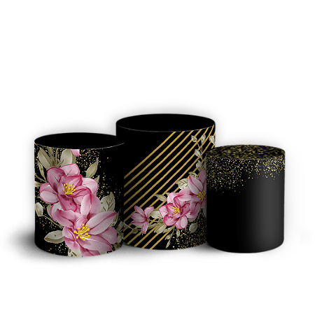 Capas Trio Cilindro Sublimado Vest Facil - Floral