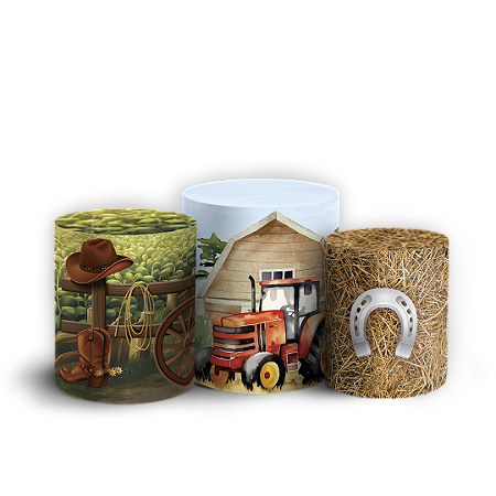 Capas Trio Cilindro Sublimado Vest Facil - Fazendinha