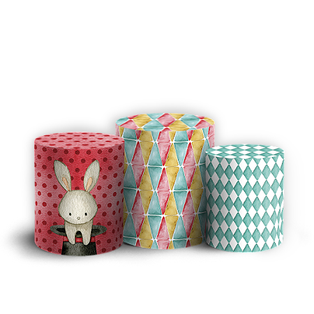 Capas Trio Cilindro Sublimado Vest Facil - Circo