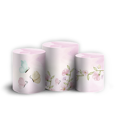 Capas Trio Cilindro Sublimado Vest Facil - Floral