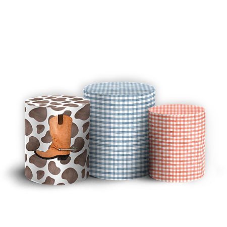 Capas Trio Cilindro Sublimado Vest Facil - Fazendinha