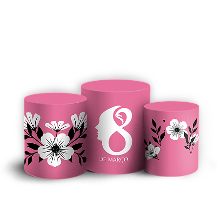 Capas Trio Cilindro Sublimado Vest Facil - Dia da Mulher