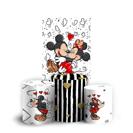 Capas Faixa Lateral e Trio Cilindro Sublimado Vest Facil - Mickey E Minnie
