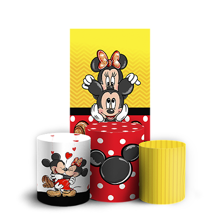 Capas Faixa Lateral e Trio Cilindro Sublimado Vest Facil - Mickey E Minnie