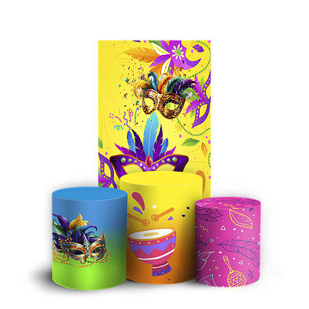 Capas Faixa Lateral e Trio Cilindro Sublimado Vest Facil - Carnaval