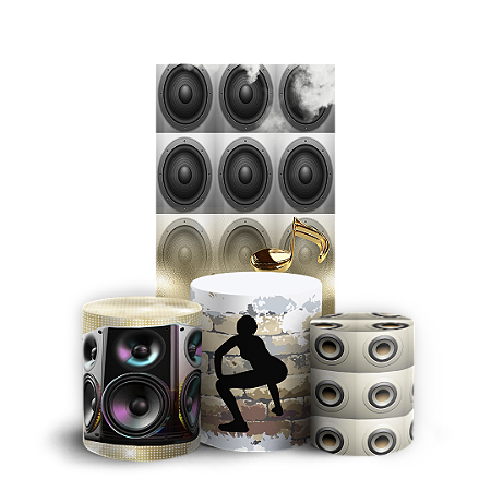 Capas Faixa Lateral e Trio Cilindro Sublimado Vest Facil - Baile Funk