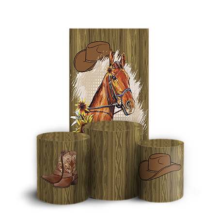 Capas Faixa Lateral e Trio Cilindro Sublimado Vest Facil - Cavalo