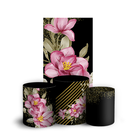 Capas Faixa Lateral e Trio Cilindro Sublimado Vest Facil - Floral