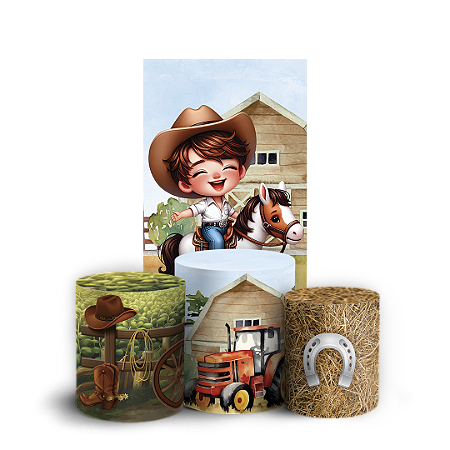 Capas Faixa Lateral e Trio Cilindro Sublimado Vest Facil - Fazendinha