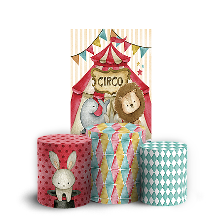 Capas Faixa Lateral e Trio Cilindro Sublimado Vest Facil - Circo