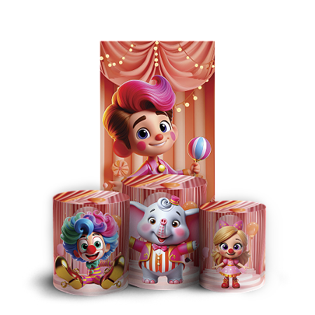 Capas Faixa Lateral e Trio Cilindro Sublimado Vest Facil - Circo