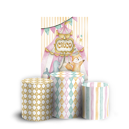 Capas Faixa Lateral e Trio Cilindro Sublimado Vest Facil - Circo