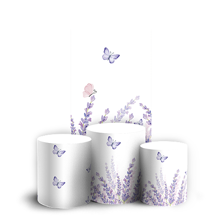 Capas Faixa Lateral e Trio Cilindro Sublimado Vest Facil - Floral Lavanda