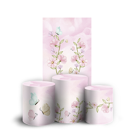 Capas Faixa Lateral e Trio Cilindro Sublimado Vest Facil - Floral