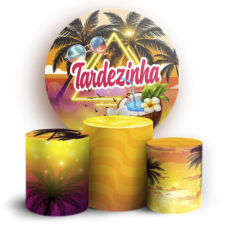 Capas Painel Redondo e Trio Cilindro Sublimado - Tardezinha