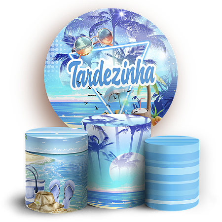 Capas Painel Redondo e Trio Cilindro Sublimado - Tardezinha