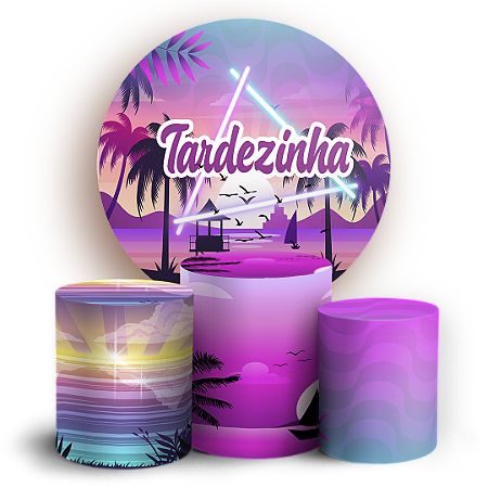 Capas Painel Redondo e Trio Cilindro Sublimado - Tardezinha