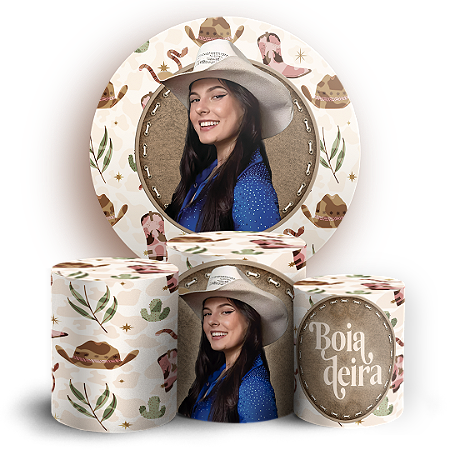 Capas Painel Redondo e Trio Cilindro Sublimado - Ana Castela Boiadeira