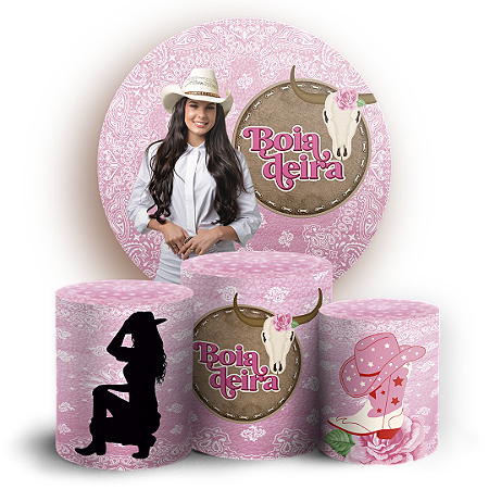 Capas Painel Redondo e Trio Cilindro Sublimado - Ana Castela Boiadeira