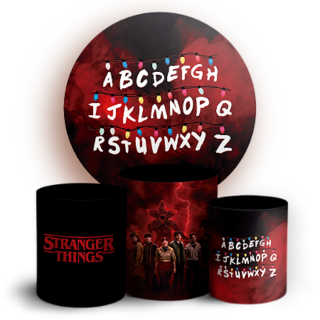 Capas Painel Redondo e Trio Cilindro Sublimado - Stranger Things