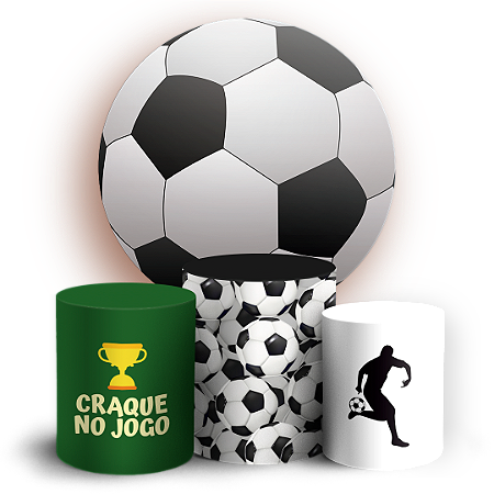 Capas Painel Redondo e Trio Cilindro Sublimado - Futebol