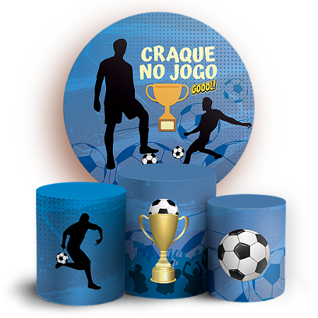 Capas Painel Redondo e Trio Cilindro Sublimado - Futebol