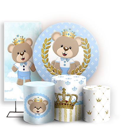 Capas Painel Redondo Trio Cilindro e Faixa Lateral Sublimado - Urso