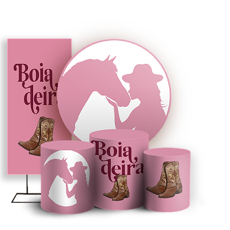 Capas Painel Redondo Trio Cilindro e Faixa Lateral Sublimado - Boiadeira-Cavalo