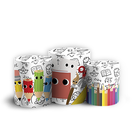 Capas Trio Cilindro Sublimado Vest Facil - Volta as Aulas