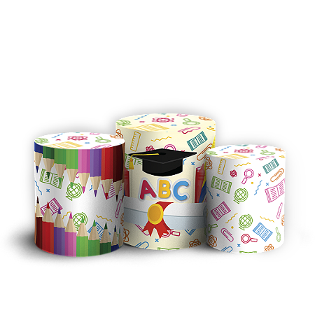 Capas Trio Cilindro Sublimado Vest Facil - ABC