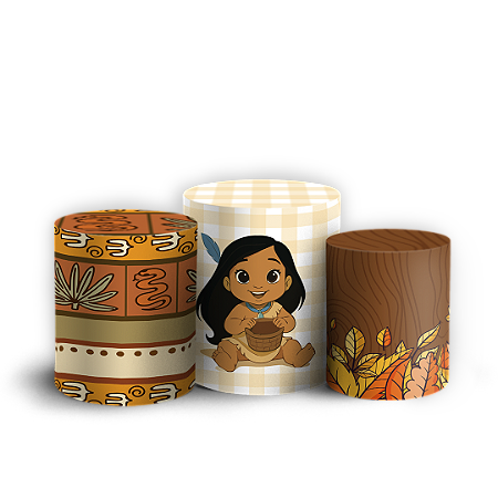 Capas Trio Cilindro Sublimado Vest Facil - Pocahondas Baby