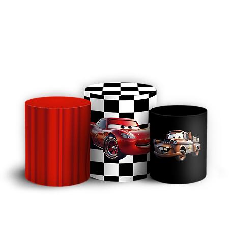 Capas Trio Cilindro Sublimado Vest Facil - Carros