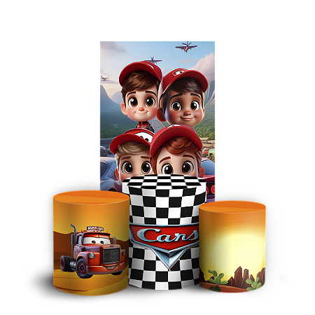 Capas Faixa Lateral e Trio Cilindro Sublimado Vest Facil - Carros