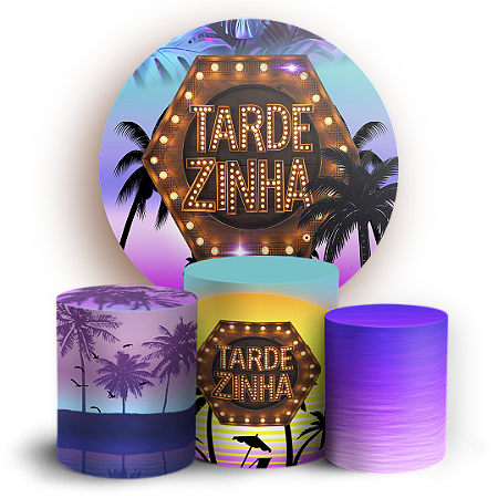 Capas Painel Redondo e Trio Cilindro Sublimado - Tardezinha