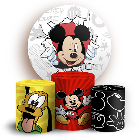 Capas Painel Redondo e Trio Cilindro Sublimado - Mickey