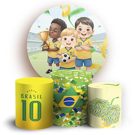 Capas Painel Redondo e Trio Cilindro Sublimado - Copa Brasil Infantil