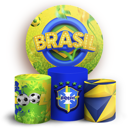 Capas Painel Redondo e Trio Cilindro Sublimado - Copa Brasil