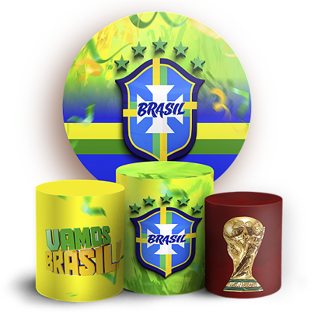Capas Painel Redondo e Trio Cilindro Sublimado - Copa Brasil