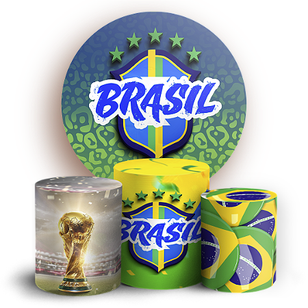 Capas Painel Redondo e Trio Cilindro Sublimado - Copa Brasil