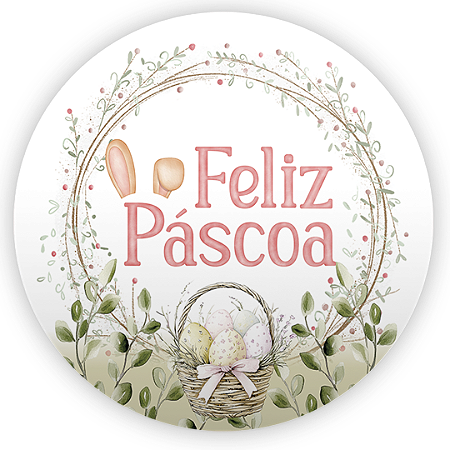 Capa Painel Redondo Sublimado - Pascoa
