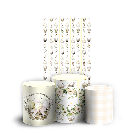 Capas Faixa Lateral e Trio Cilindro Sublimado Vest Facil - Pascoa