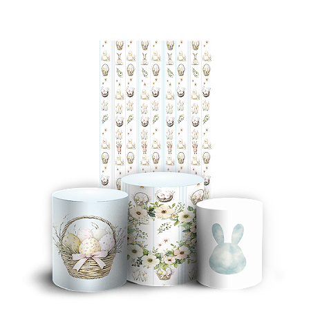 Capas Faixa Lateral e Trio Cilindro Sublimado Vest Facil - Pascoa