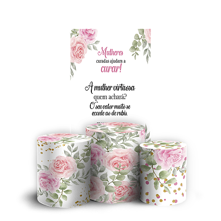 Capas Faixa Lateral e Trio Cilindro Sublimado Vest Facil - Dia Da Mulher