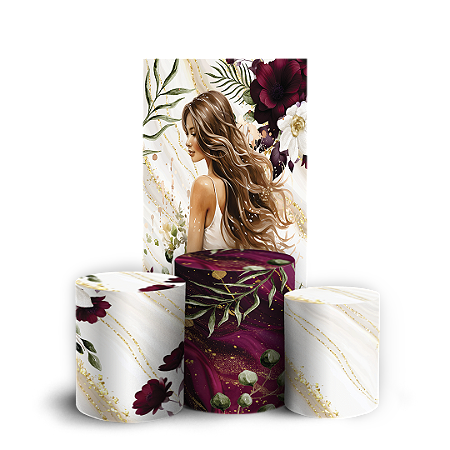 Capas Faixa Lateral e Trio Cilindro Sublimado Vest Facil - Dia Da Mulher