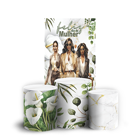 Capas Faixa Lateral e Trio Cilindro Sublimado Vest Facil - Dia Da Mulher