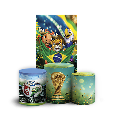 Capas Faixa Lateral e Trio Cilindro Sublimado Vest Facil - Copa Do Mundo