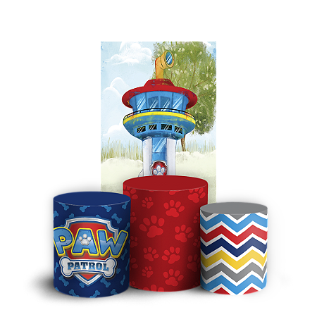 Capas Faixa Lateral e Trio Cilindro Sublimado Vest Facil - Patrulha Canina