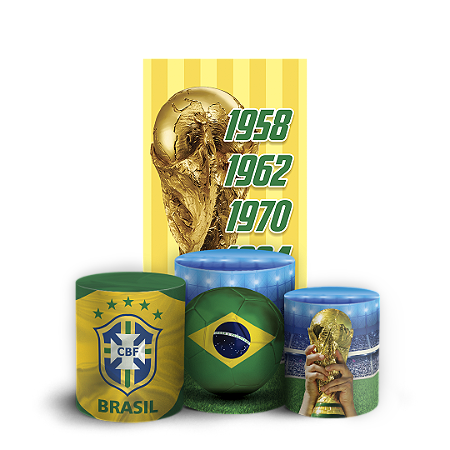 Capas Faixa Lateral e Trio Cilindro Sublimado Vest Facil - Copa Do Mundo Brasil